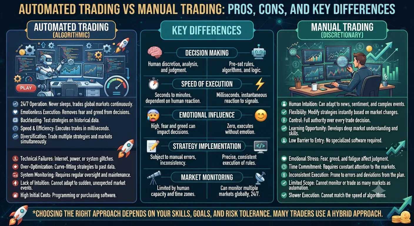 Automated Trading vs Manual Trading: Pros, Cons, and Key Differences