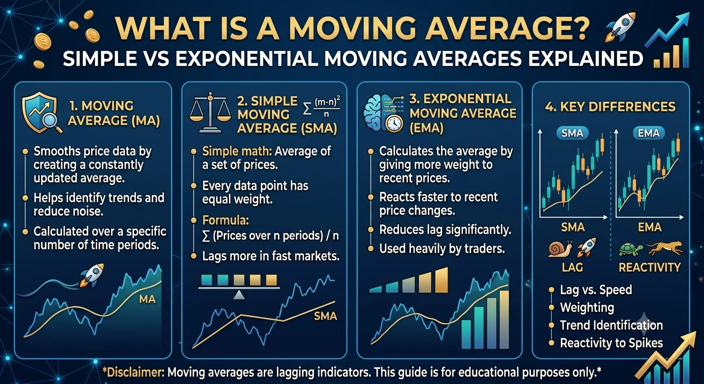 What Is a Moving Average? Simple vs Exponential Moving Averages Explained